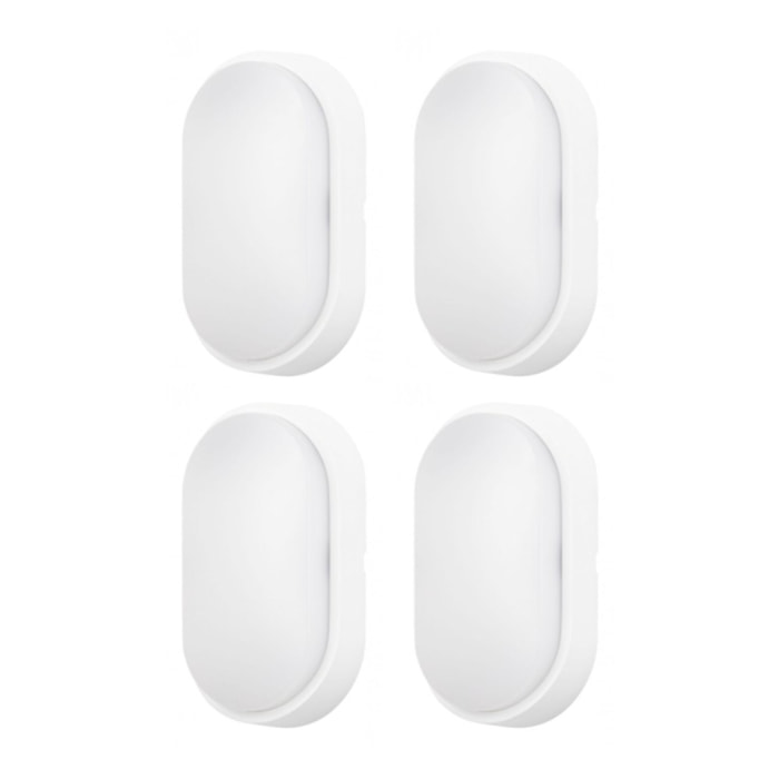 FORLIGHT MOO (4uds) Aplique de Pared Exterior LED IP54 de Color Blanco con Temperatura Regulable 3000-4000-6000K. Color Blanco