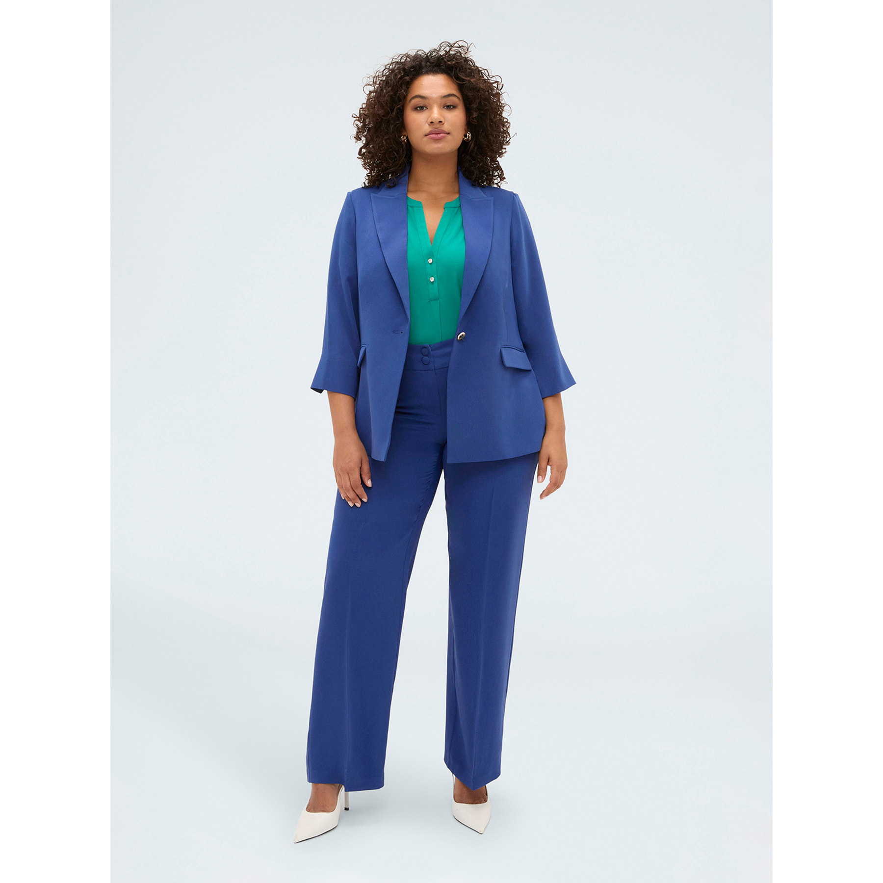 Fiorella Rubino - Blazer con maniche a tre quarti - Bluette