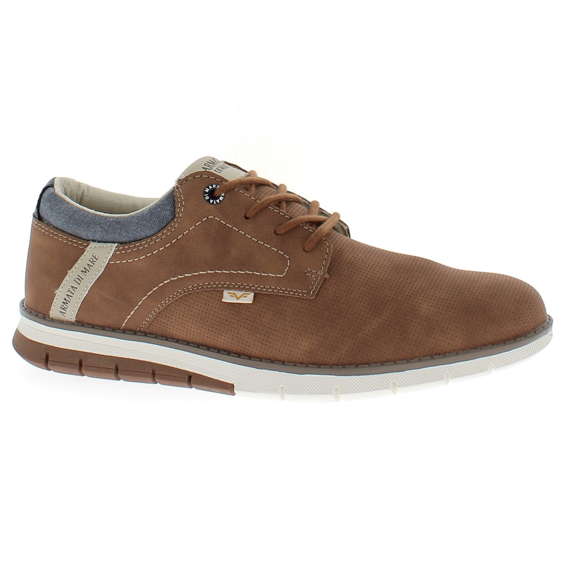 Armata di Mare Scarpe Uomo Scarponcino Casual Stringate con Soletta Rimovibile in Memory Foam AMU 1L909 Cuoio