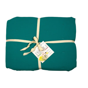 COPRILETTO LETTO PIAZZA E MEZZA PETROLIO MEZZA STAGIONE TINTA UNITA EFFETTO STROPICCIATO