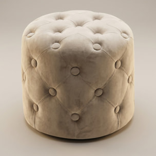 Pouf Poggiapiedi in Velluto Capitonné, Pouf Contenitore Design Moderno, Seduta Imbottita Multiuso per Soggiorno Camera da Letto Living, Complemento d’Arredo Elegante Stile Contemporaneo