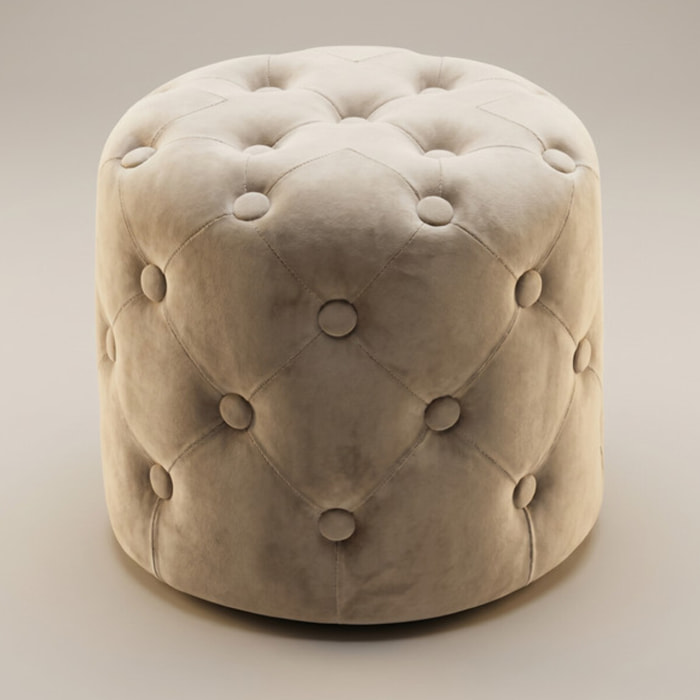 Pouf Poggiapiedi in Velluto Capitonné, Pouf Contenitore Design Moderno, Seduta Imbottita Multiuso per Soggiorno Camera da Letto Living, Complemento d’Arredo Elegante Stile Contemporaneo