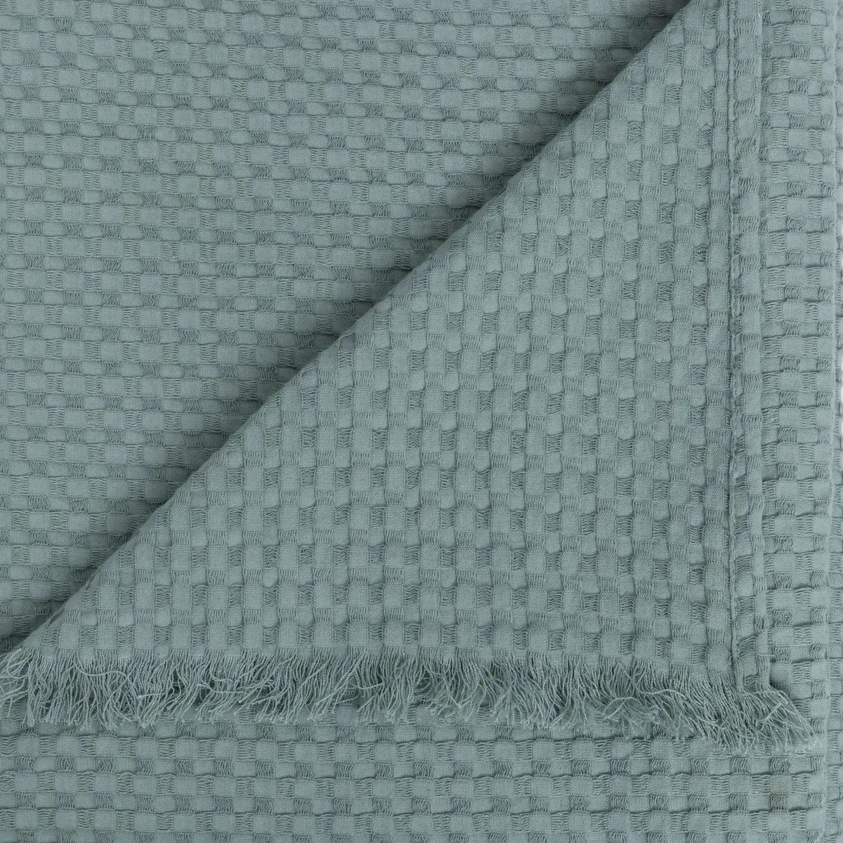 Jeté de lit "Widdy" coton 130x180cm vert céladon