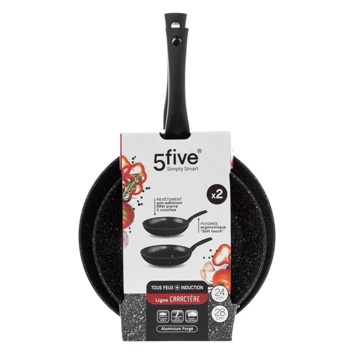 2 poêles Aluminium 24/28 cm Caractère