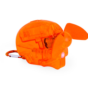 Ventilatore vaporizzatore portatile con serbatoio da 35 ml e spruzzatore d'acqua. Include un moschettone per trasportarlo comodamente.