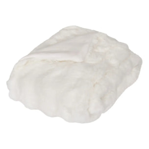 Plaid fausse fourrure 3D Zephy blanc 160x120cm