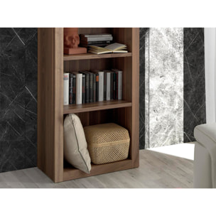 Estantería librería en madera chapada de nogal 65x40x200cm