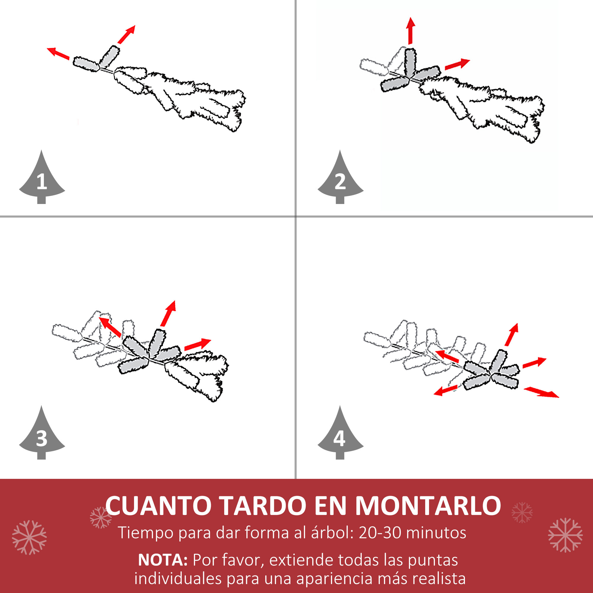 árbol de Navidad Artificial Altura 150 cm Ignífugo con 502 Ramas 150 Luces LED