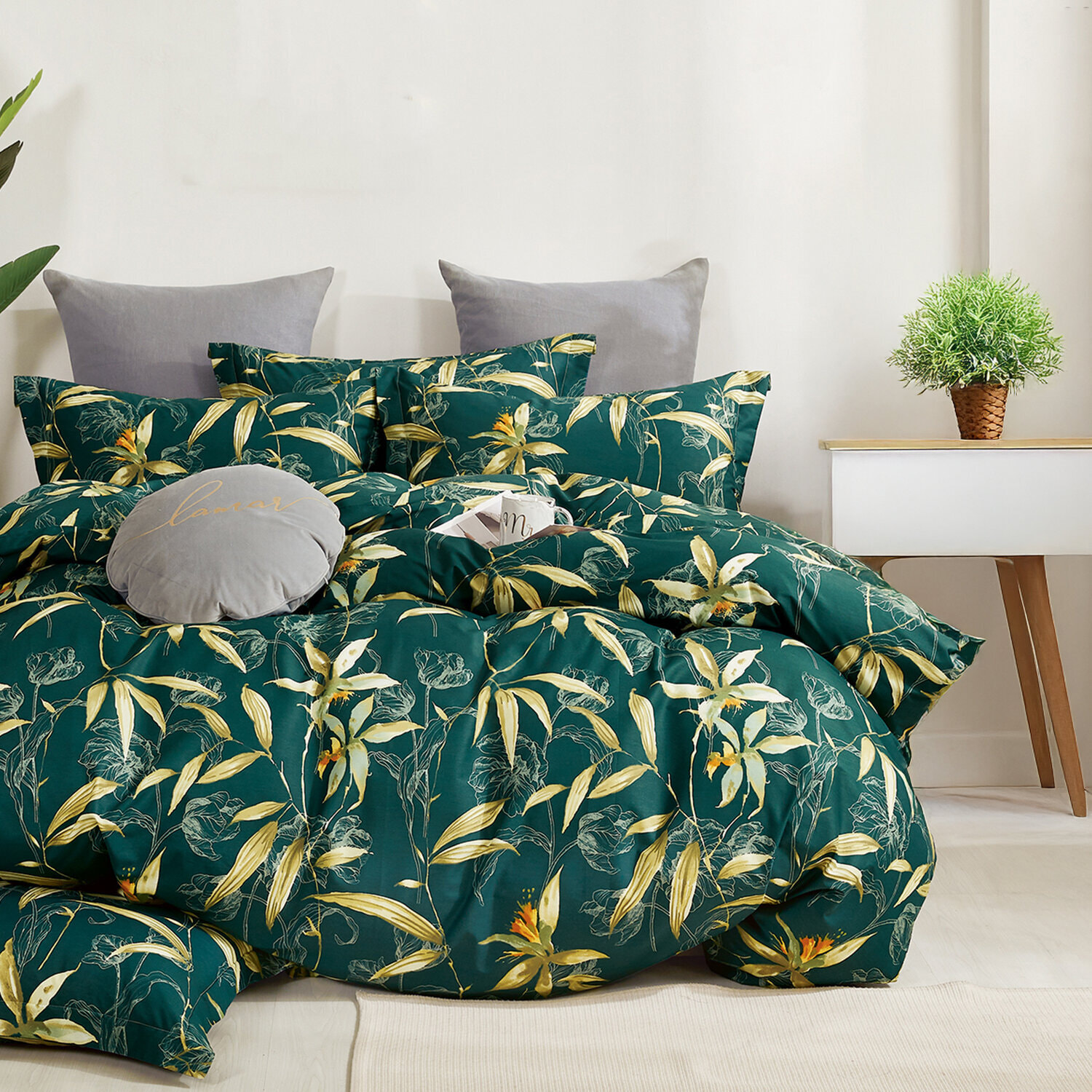 Parure housse de couette 100% percale de coton - bambusia