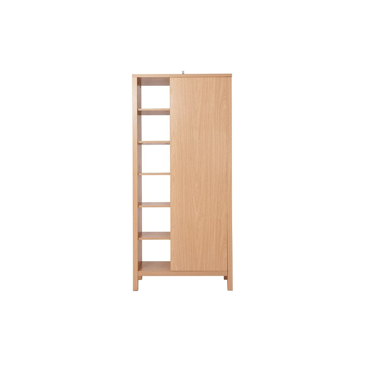 Armoire d'entrée avec penderie et étagères finition bois chêne clair L83 cm  GUMBY - Miliboo