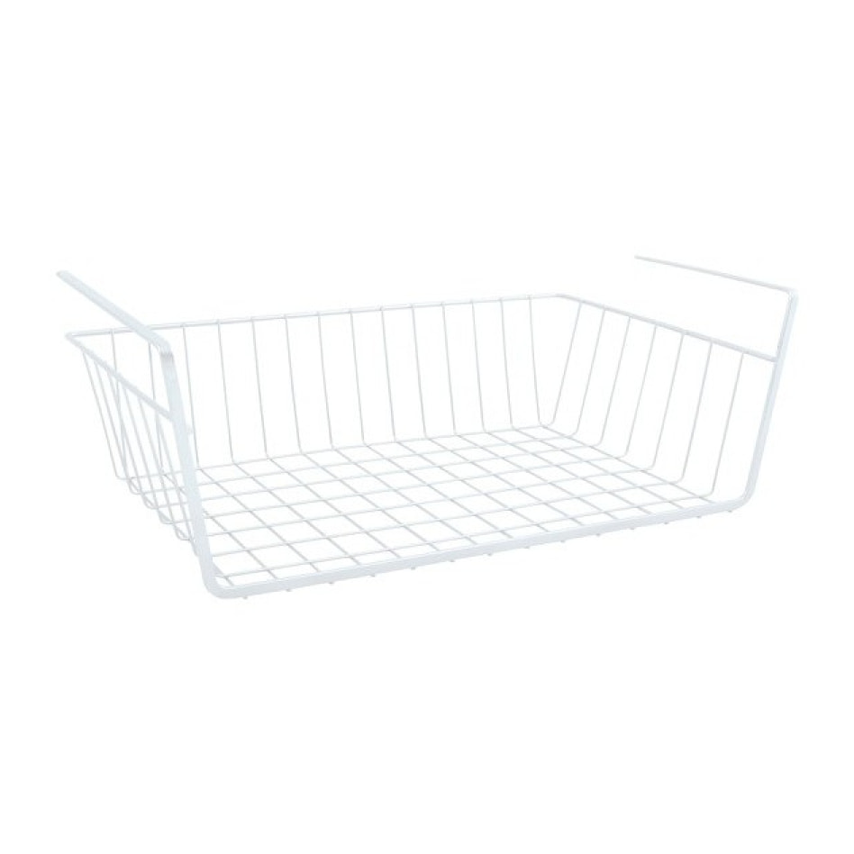 Panier de rangement suspendu à étagère 38,5x25,5x14cm en Acier Blanc mat MSV