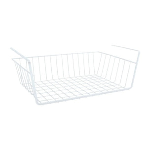 Panier de rangement suspendu à étagère 38,5x25,5x14cm en Acier Blanc mat MSV