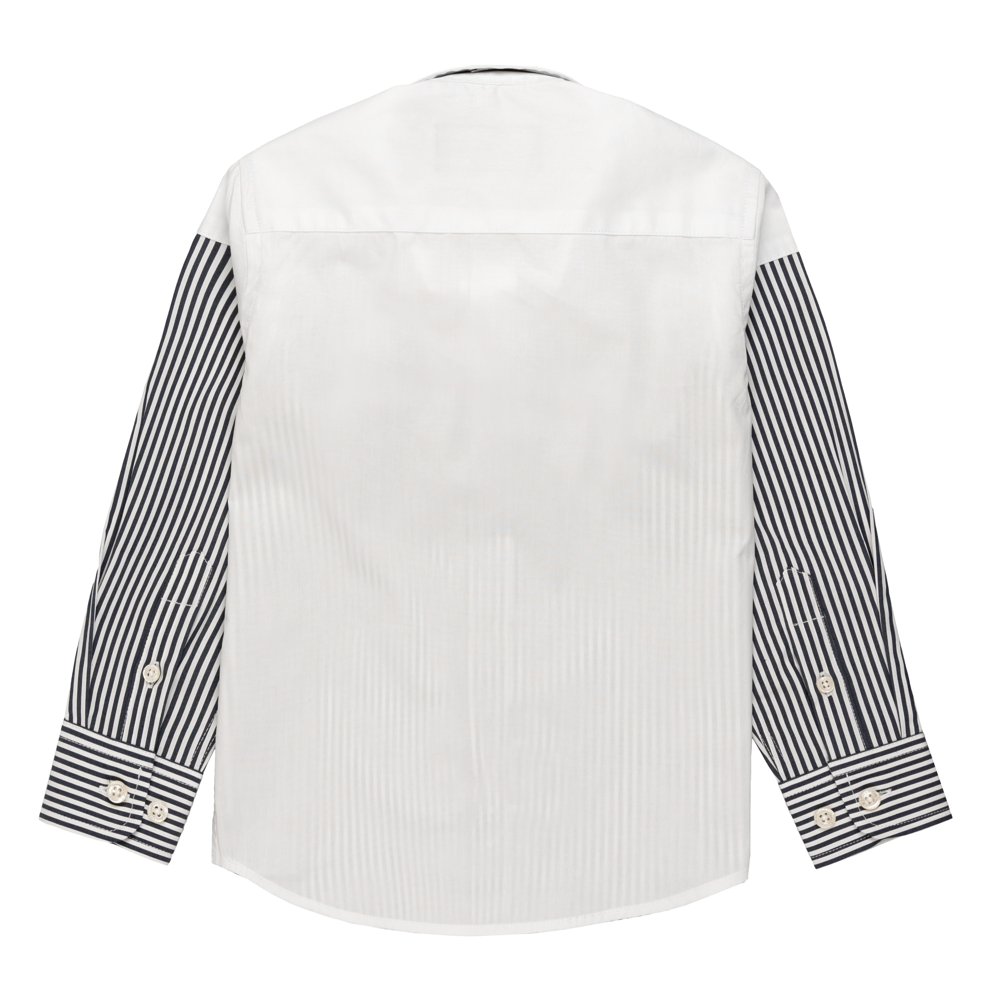 Camicia a righe con logo ricamato sul petto