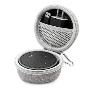 DAM Funda protectora semirrígida de nailon para Amazon Echo Dot (Gen 2) 9x6x9 Cm. Color: Gris