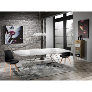 Bureau design Tomasucci SPILLO MARBLE, plateau effet marbre, structure en métal noir