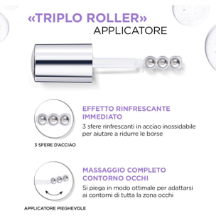 Siero Contorno Occhi Antirughe Revitalift Filler Idratante Energizzante Levigante Rinfrescante con Acido Ialuronico e Caffeina - Flacone da 20ml