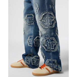 PHILIPP PLEIN Beach Boy Jeans Raw Edge Monogram