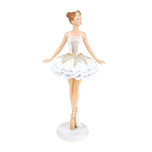 Ballerina Su Punte. Altezza 21,5 Cm - Pezzi 2 - 10,5X21,5X7,5cm - Colore: dorato - Bianchi Dino - Articoli Natalizi