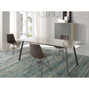 Mesa fija de comedor – Moka brillo y negro mate