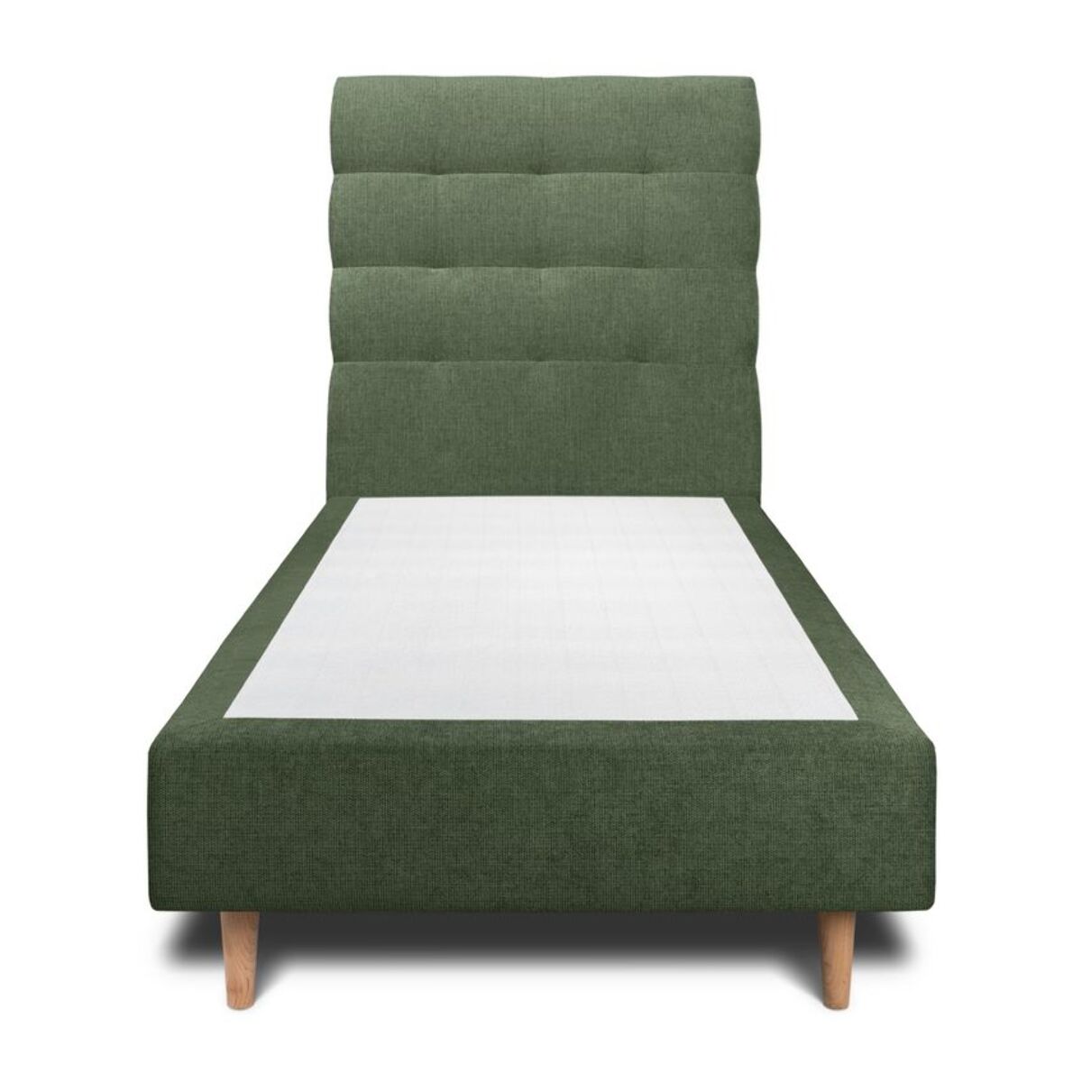 Lit avec tête de lit capitonnée tissu et sommier tapissier Ep20