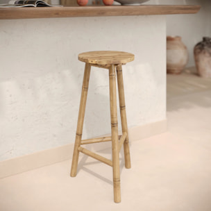 Tabouret de bar extérieur en bambou 74 cm - Eli