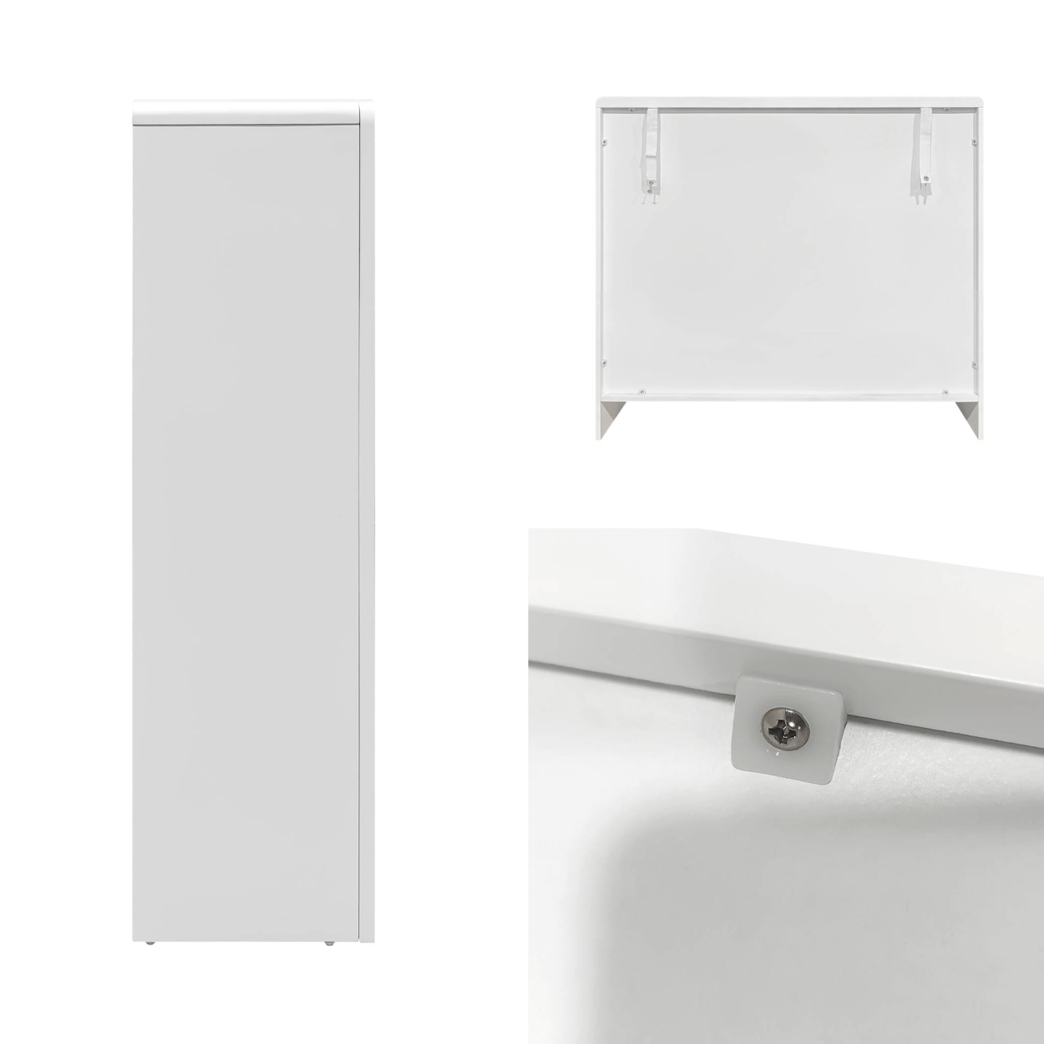 Buffet organique plusieurs niches 4 compartiments. buffet bas. effet bois blanc 90cm