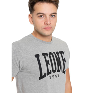 Camiseta básica de algodón elástico de manga corta con logo Leone 1947