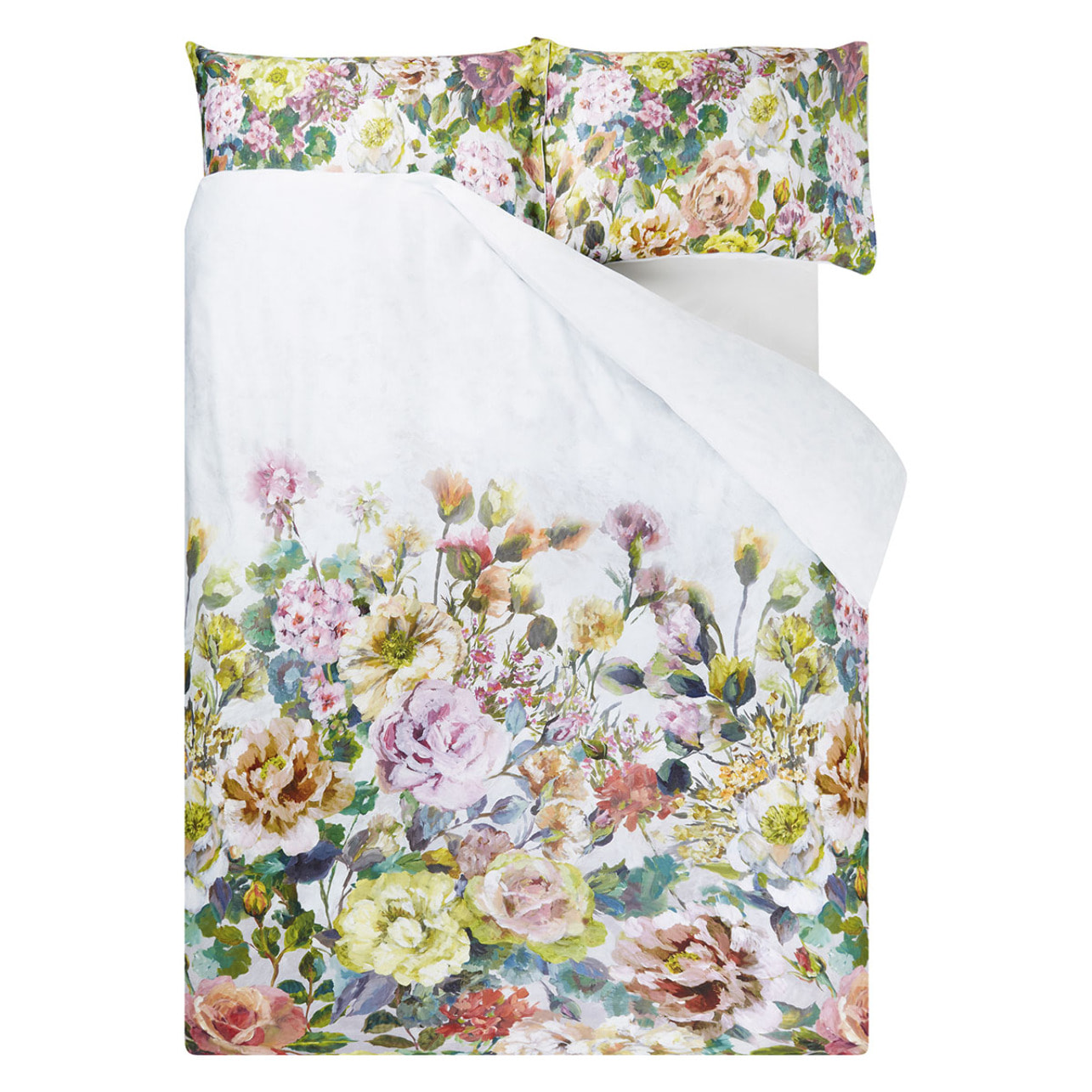 Housse de couette imprimée en satin de coton, GRANDIFLORA, Multicolore