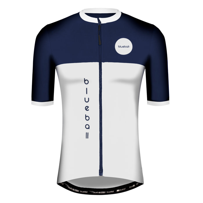 Camiseta ciclismo hombre manga corta color azul/blanco