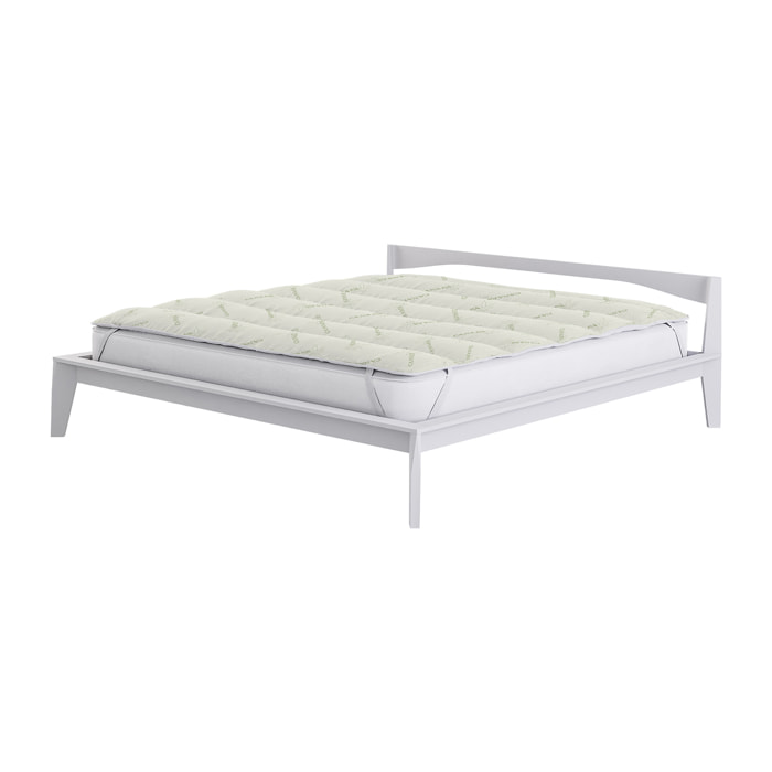 TOPPER TRAPUNTATO CANAPA CON ELASTICI - Made in Italy