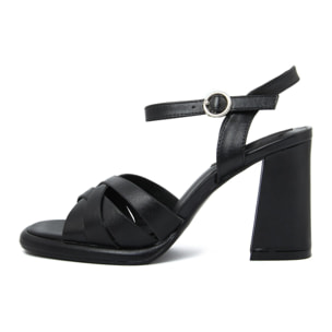 Sandali Donna colore Nero-Altezza tacco:9,5cm