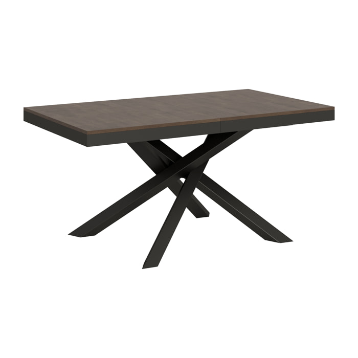 Mesa extensible 90x160/420 cm Volantis Evolution Nogal estructura Antracita