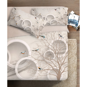 Parure copripiumino fotografico Fine-Art IPERSAN Puro Cotone Birds
