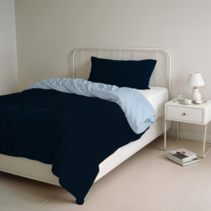 PARURE COPRIPIUMINO NATURAL COLOR SINGOLO - 100% COTONE MADE IN ITALY