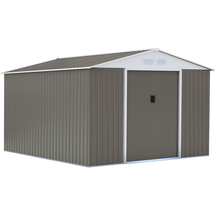 Abri de jardin métal "Dallas" - 15,16 m² - Taupe