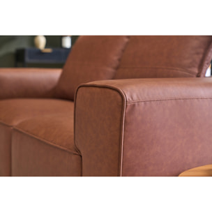 Module d'angle droit pour canapé en cuir marron FERGUS