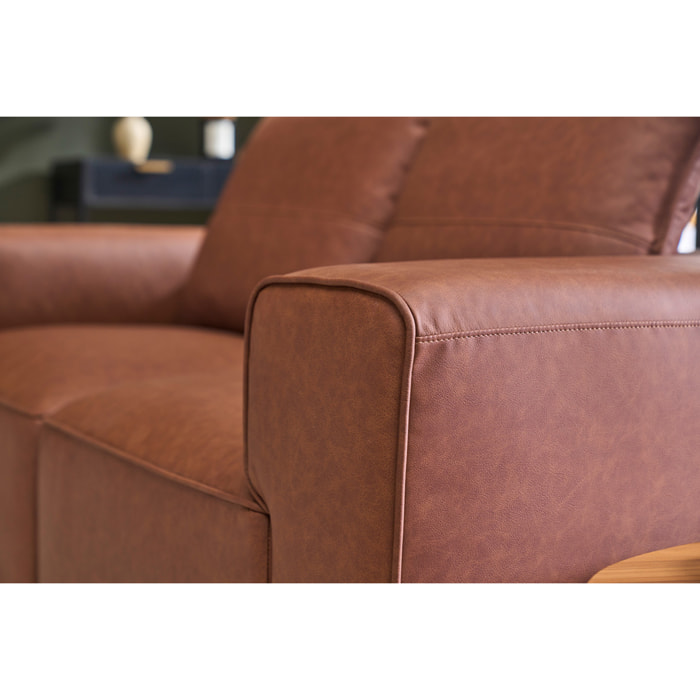 Module d'angle droit pour canapé en cuir marron FERGUS