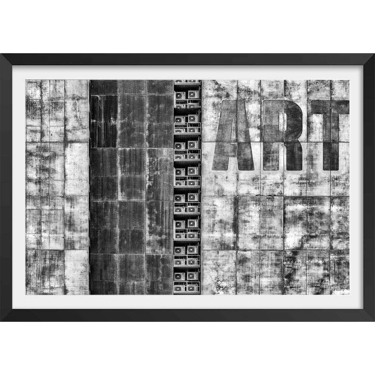 Affiche deco ""Gritty palace"" Affiche + cadre en bois - Noir