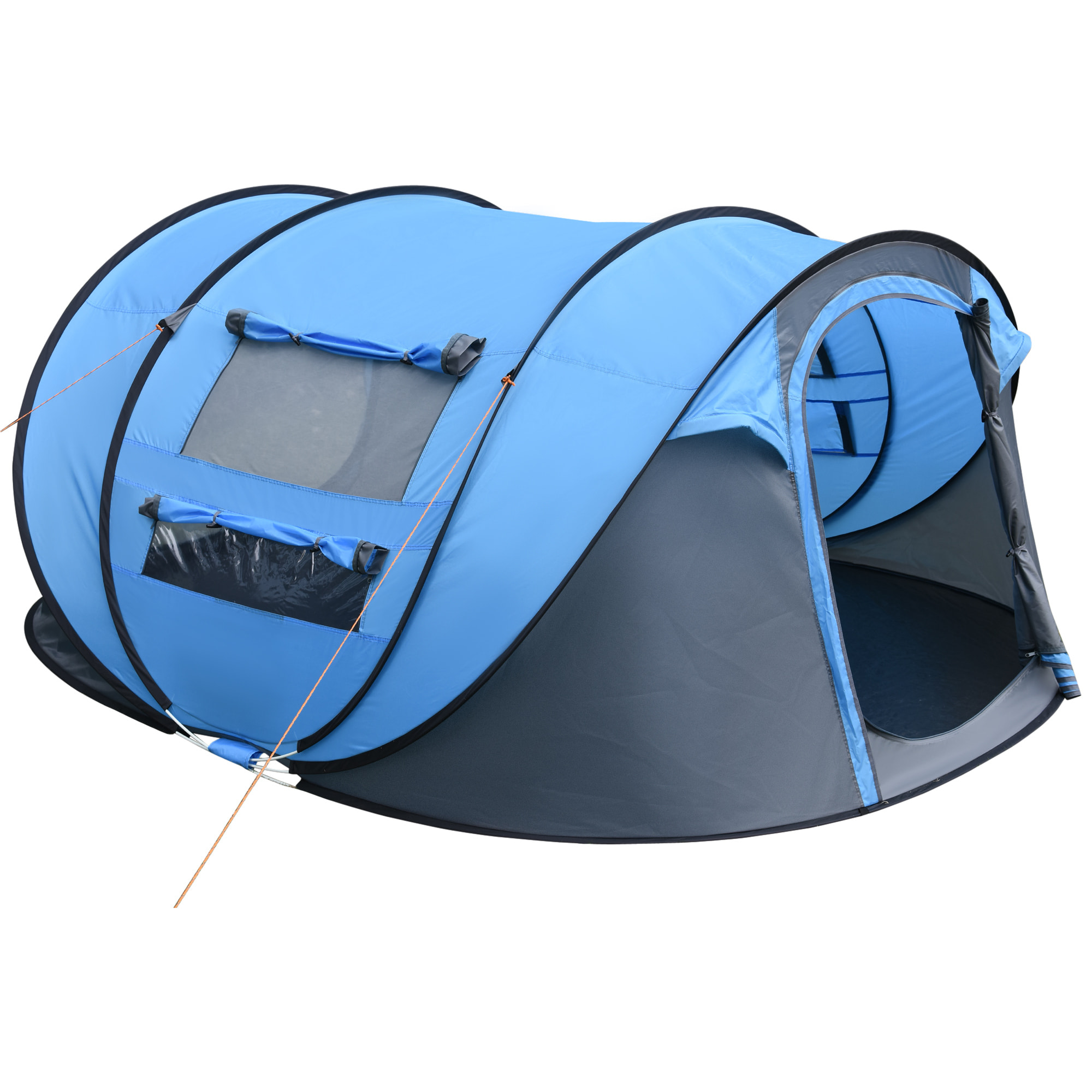 Tienda de Campaña Pop up para 4-5 Personas Tienda de Camping Instantánea con Ventanas Bolsillos y Bolsa de Transporte Impermeable Anti-UV 263,5x220x123 cm Azul