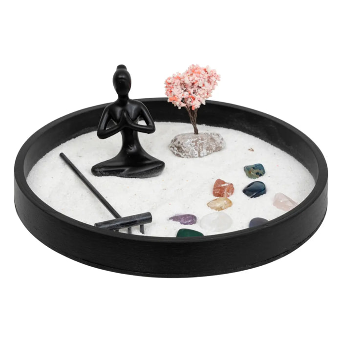 Jardin zen bois "Isana" D22cm noir