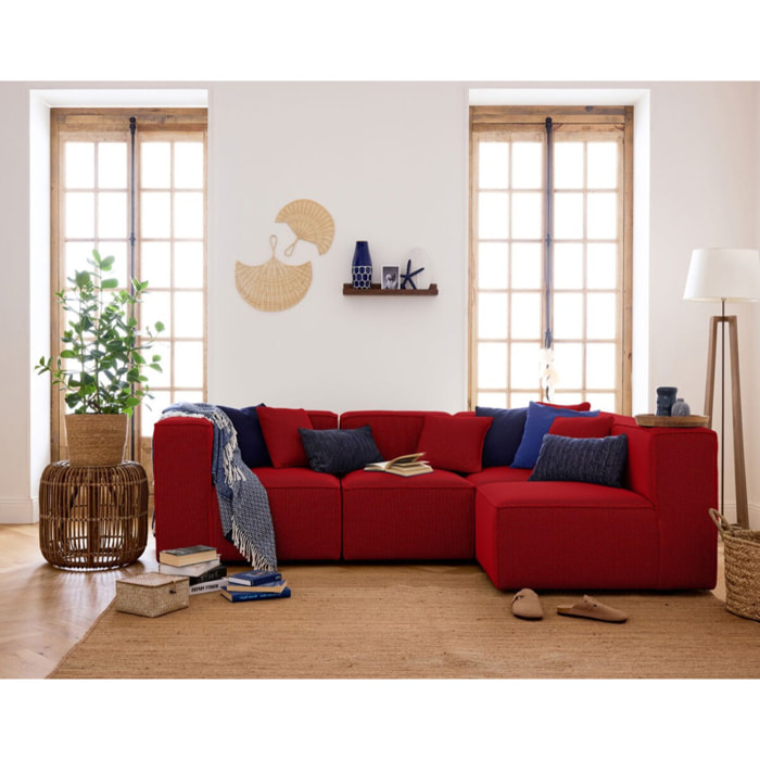 Arty - module d'assise sans accoudoirs - en tissu mailles 3D - Rouge
