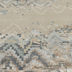 Tapis salon et chambre tissé en laine motif abstrait LURA
