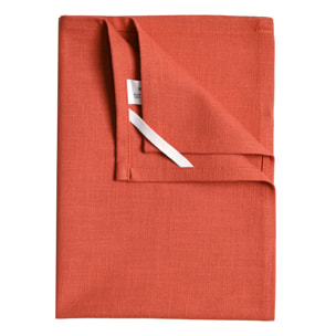 Torchon de cuisine en coton uni aspect tissé - Terracotta