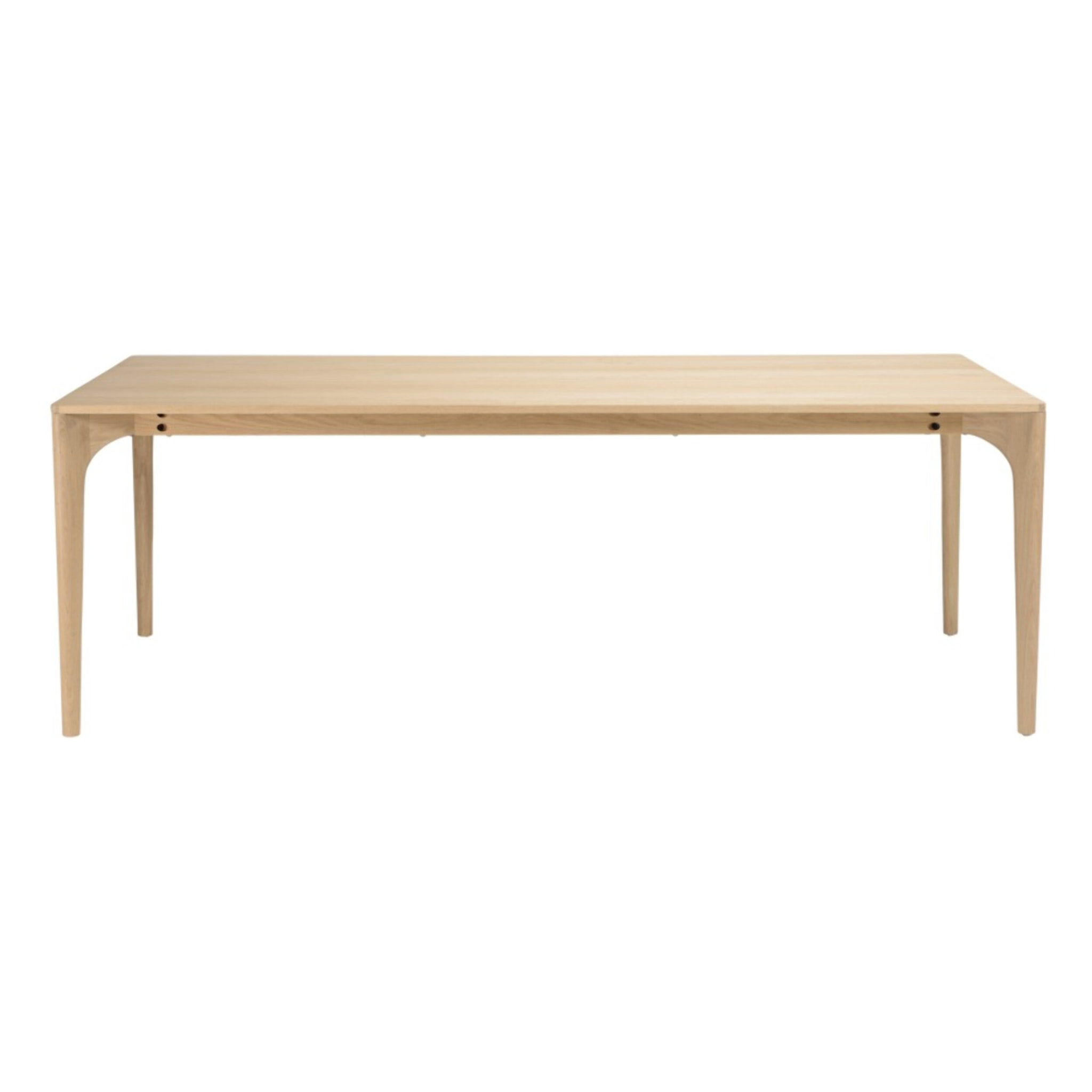 MAXENCE - Table à manger rect. 220x100cm naturelle pieds chêne massif
