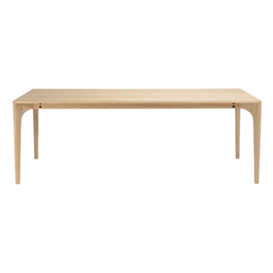 MAXENCE - Table à manger rect. 220x100cm naturelle pieds chêne massif