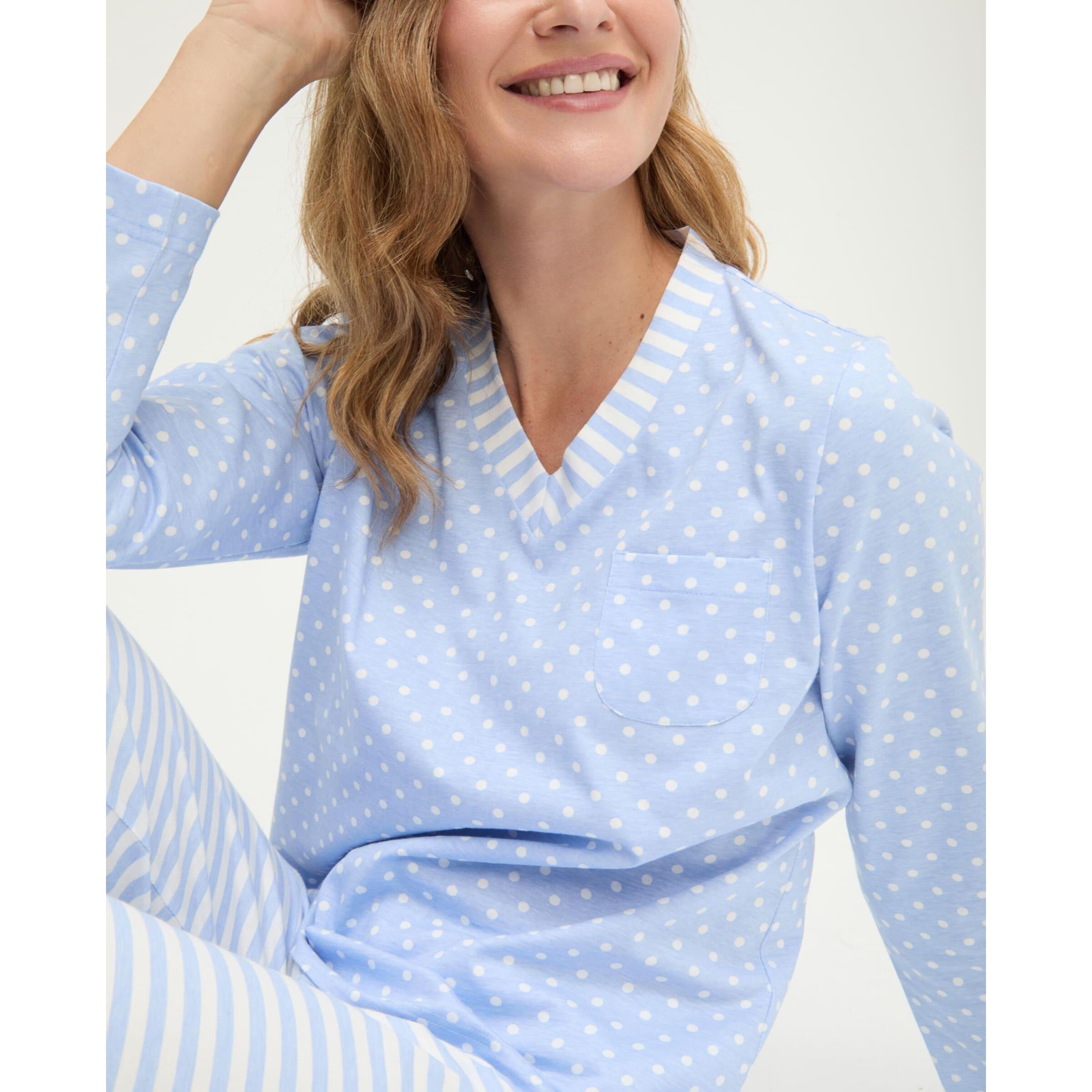 Pijama mujer de rayas y topos de pico