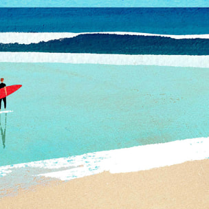 Papier peint panoramique surf au matin Intissé