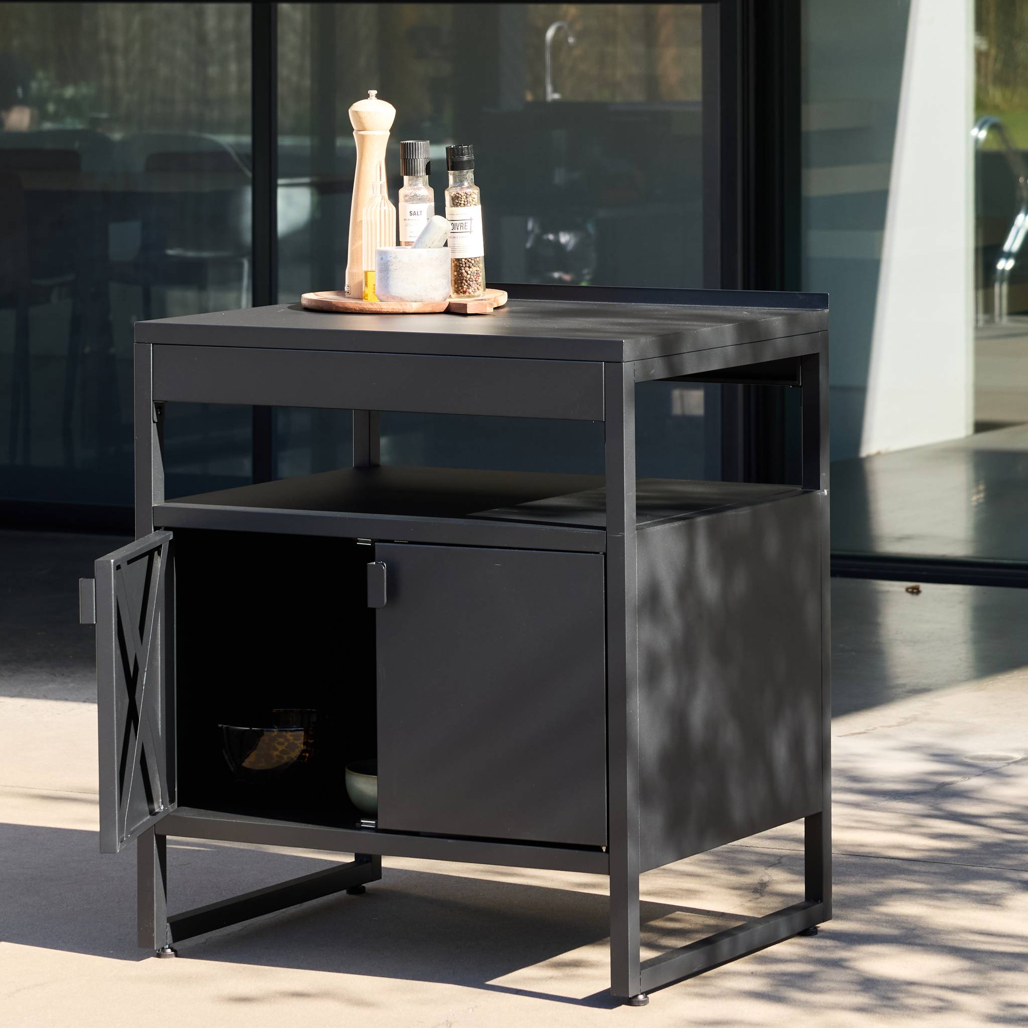 Module de cuisine extérieure acier 2 portes L80cm KEA