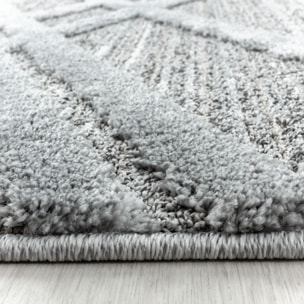 PISA - Tapis de salon rond à motif artistique gris - PIS4706GRI