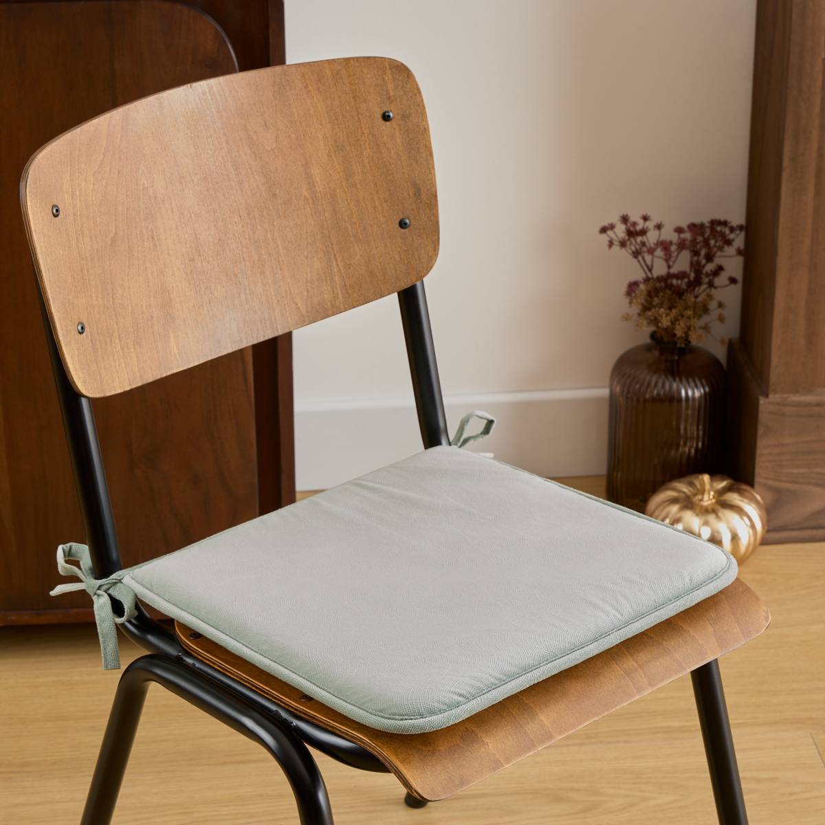 Galette de chaise Lilou vert céladon 38x38cm